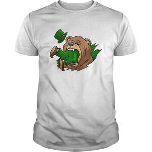 Beautiful Bear Eating Leprechaun St Patricks Day Shirt